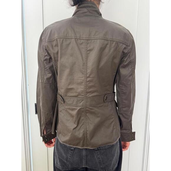 J Crew women's jacket , waxed cotton, 4 patch pocket, zipper and snap front - Picture 3 of 8